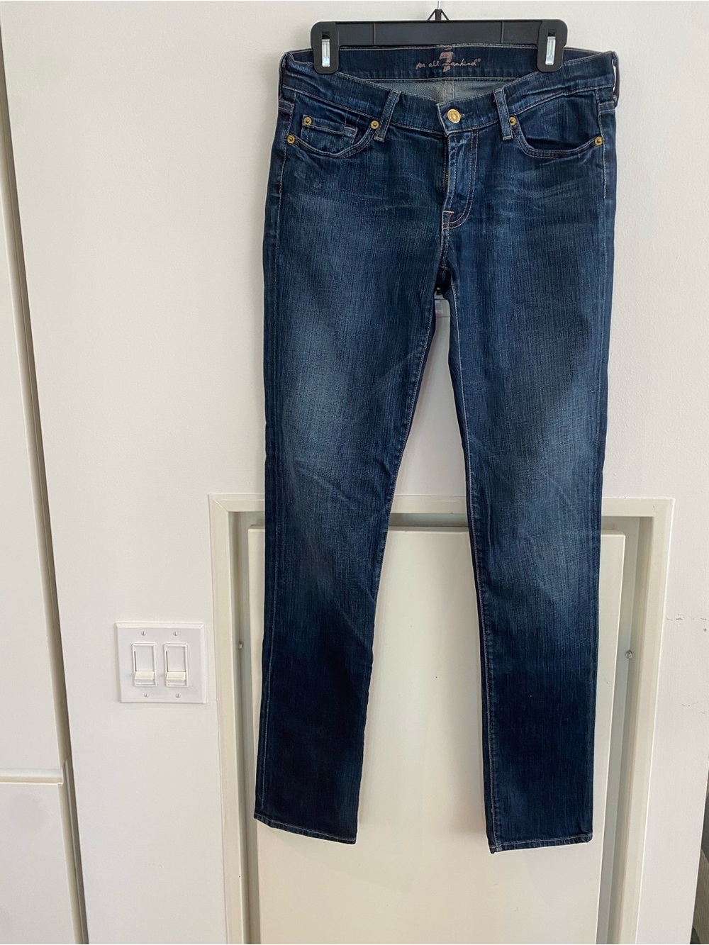 7 For All Mankind Slim Straight Dark Blue Women’s Jeans